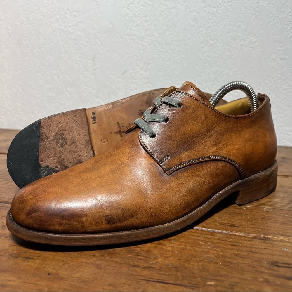 Esquivel Womens Hobo Derby Plain Toe Brown Leather Dress Shoes 9